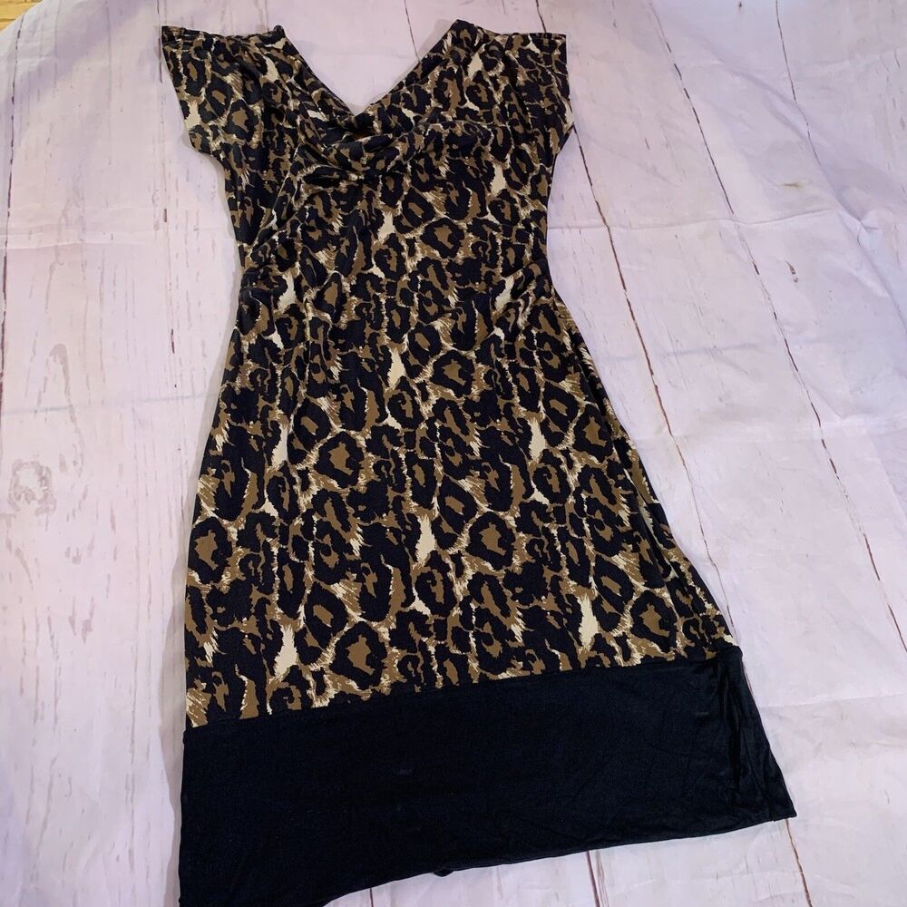 Diane Von Furstenberg DVF DRESS 100% Silk Leopard Animal Print Bodycon 8 Medium - Picture 3 of 16
